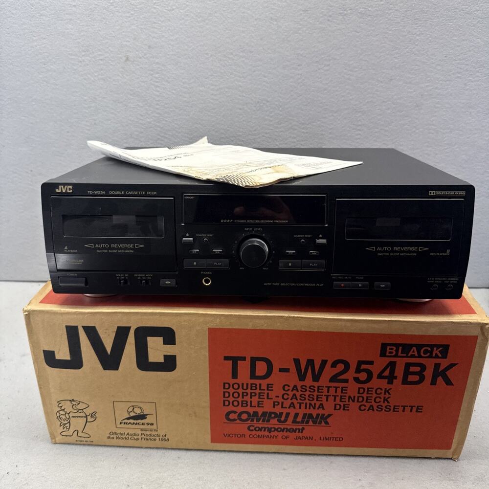 Vintage JVC TD-W254 Dual Cassette Tape Deck Tested Working